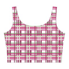 Pink plaid pattern Midi Sleeveless Dress from ArtsNow.com Top Front