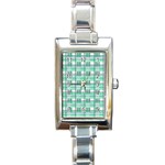 Green plaid pattern Rectangle Italian Charm Watch