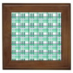 Green plaid pattern Framed Tiles