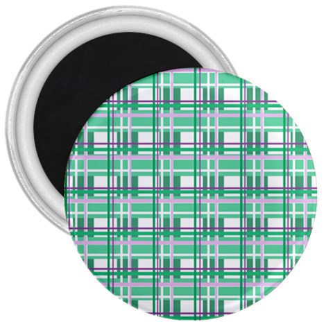 Green plaid pattern 3  Magnets from ArtsNow.com Front