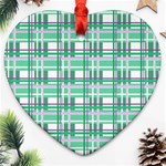 Green plaid pattern Ornament (Heart) 