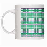 Green plaid pattern White Mugs