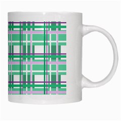 Green plaid pattern White Mugs from ArtsNow.com Right