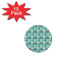 Green plaid pattern 1  Mini Buttons (10 pack) 