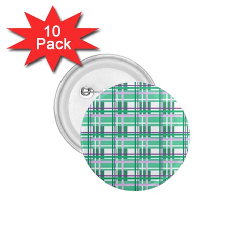 Green plaid pattern 1.75  Buttons (10 pack) from ArtsNow.com Front