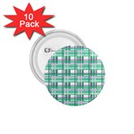 Green plaid pattern 1.75  Buttons (10 pack)