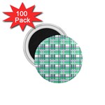 Green plaid pattern 1.75  Magnets (100 pack) 