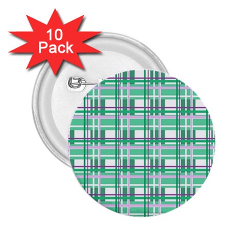 Green plaid pattern 2.25  Buttons (10 pack)  from ArtsNow.com Front
