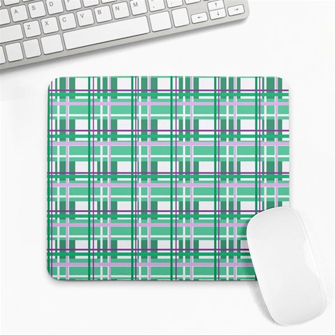 Green plaid pattern Large Mousepads from ArtsNow.com Front