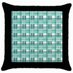 Green plaid pattern Throw Pillow Case (Black)