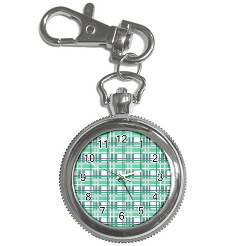 Green plaid pattern Key Chain Watches from ArtsNow.com Front