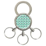 Green plaid pattern 3-Ring Key Chains