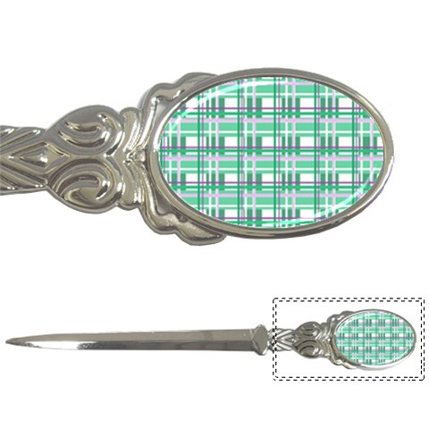 Green plaid pattern Letter Openers from ArtsNow.com Front