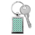 Green plaid pattern Key Chains (Rectangle) 