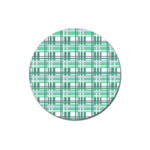 Green plaid pattern Magnet 3  (Round)