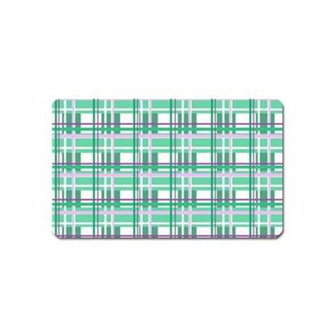 Green plaid pattern Magnet (Name Card) from ArtsNow.com Front