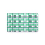 Green plaid pattern Magnet (Name Card)