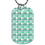 Green plaid pattern Dog Tag (One Side)