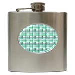 Green plaid pattern Hip Flask (6 oz)