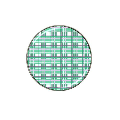 Green plaid pattern Hat Clip Ball Marker (4 pack) from ArtsNow.com Front