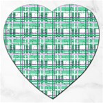 Green plaid pattern Jigsaw Puzzle (Heart)