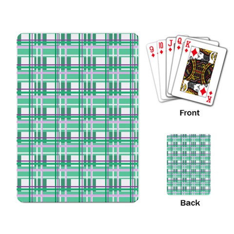 Green plaid pattern Playing Card from ArtsNow.com Back