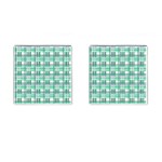 Green plaid pattern Cufflinks (Square)