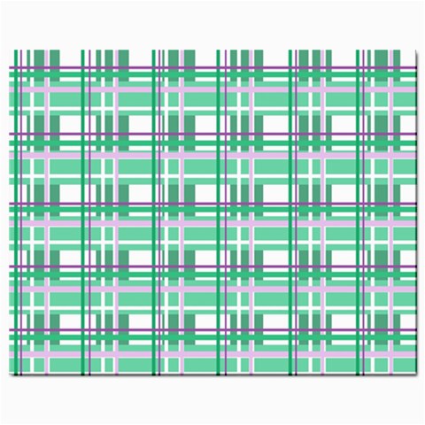 Green plaid pattern Mini Button Earrings from ArtsNow.com Front