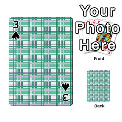 Green plaid pattern Playing Cards 54 Designs  from ArtsNow.com Front - Spade3