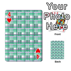 Green plaid pattern Playing Cards 54 Designs  from ArtsNow.com Front - Heart4