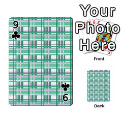 Green plaid pattern Playing Cards 54 Designs  from ArtsNow.com Front - Club9