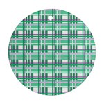 Green plaid pattern Round Ornament (Two Sides) 