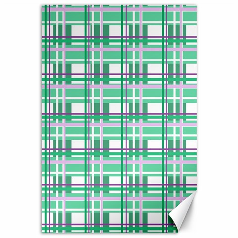 Green plaid pattern Canvas 12  x 18   from ArtsNow.com 11.88 x17.36  Canvas - 1