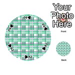 Green plaid pattern Playing Cards 54 (Round) 