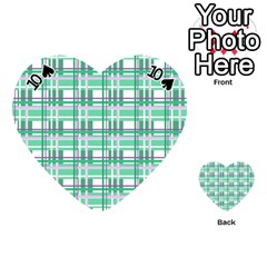 Green plaid pattern Playing Cards 54 (Heart)  from ArtsNow.com Front - Spade10