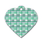 Green plaid pattern Dog Tag Heart (One Side)