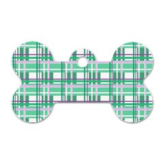 Green plaid pattern Dog Tag Bone (Two Sides) from ArtsNow.com Back