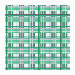 Green plaid pattern Medium Glasses Cloth (2 Front