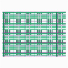 Green plaid pattern Large Glasses Cloth (2 Front