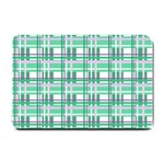 Green plaid pattern Small Doormat 