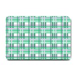 Green plaid pattern Small Doormat 