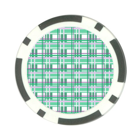 Green plaid pattern Poker Chip Card Guards from ArtsNow.com Front