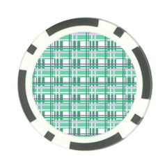 Green plaid pattern Poker Chip Card Guards from ArtsNow.com Back