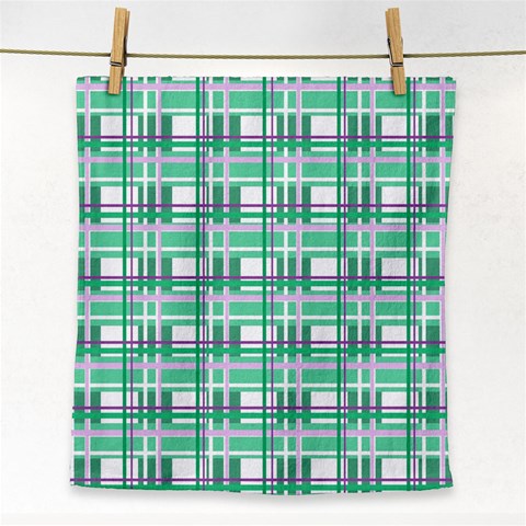 Green plaid pattern Face Towel from ArtsNow.com Front
