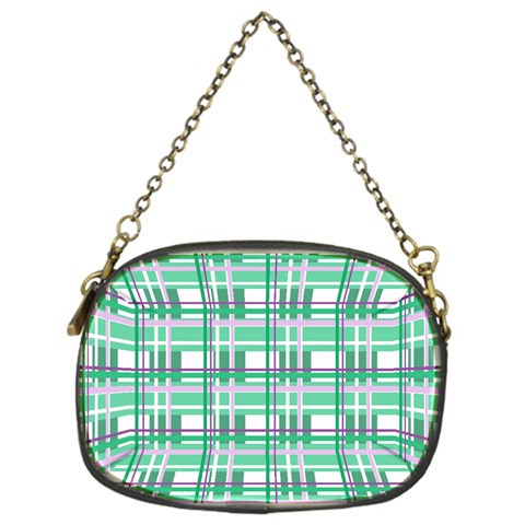 Green plaid pattern Chain Purses (One Side)  from ArtsNow.com Front