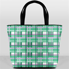 Green plaid pattern Bucket Bags from ArtsNow.com Front
