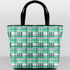 Green plaid pattern Bucket Bags from ArtsNow.com Front