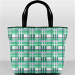 Green plaid pattern Bucket Bags