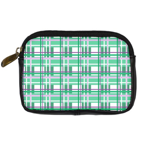 Green plaid pattern Digital Camera Cases from ArtsNow.com Front