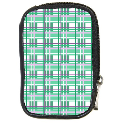 Green plaid pattern Compact Camera Cases from ArtsNow.com Front